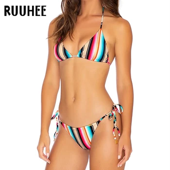 RUUHEE Bikini Femei cu Push-Up Costum de Baie Sexy Talie Joasa Halter Căptușit 2020 Vara Fierbinte de sex Feminin costum de Baie Biquini Costume de baie Femei