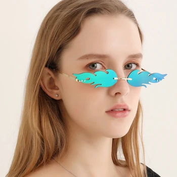 2021 fără ramă Nor Forma de ochelari de Soare cu Fulger Pandantiv Femei de Lux Amuzant Ochelari de Soare Nuante UV400 Designer de Brand
