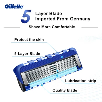 Aparat de Ras Gillette Fusion PROGLIDE Lama Profesionale Păr pentru Bărbați Față de Ras Înlocuirea , Import Germania 5-strat de Lame de Cap