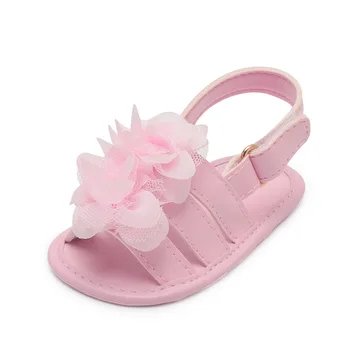 2019 Baby Pantofi de Vara pentru Nou-născuți Sugari Copii Fete Băieți Pantofi Solide Non-alunecare de Floare din Piele PU Respirabil Pantofi de Copil 0-18M