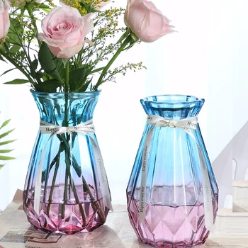 Vaza de sticla colorata Hidroponice Transparent vaza cu Flori Simple, Living, Sala de Mese Decor de Culoare Uscate Vaza de Flori