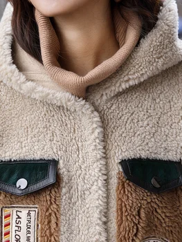 Haină de blană Adevărată Femeie de Oaie Lână Tunsă de Paltoane Jacheta de Iarna pentru Femei Haine 2020 Imprimare Jachete Lungi Manteau Femme MY4277