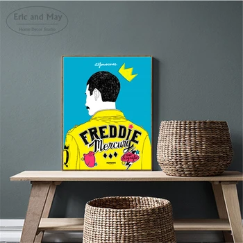 Vinitage Freddie Mercury Minimalist Arta Panza De Imprimare Pictura De Perete Moderne Imagine Home Decor Dormitor Decorative, Postere Nici Un Cadru