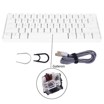 SK61 Portabil 60% Tastatură Mecanică Gateron optică, Switch-uri cu iluminare din spate Hot swap L4MD