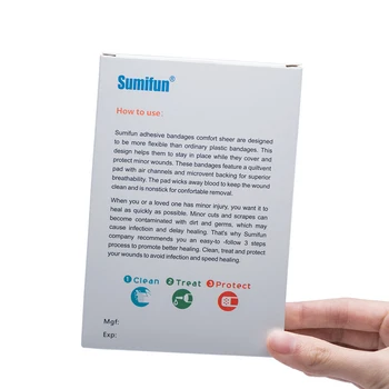 Sumifun 100buc/cutie Trupa de-Ajutor Material Flexibil Bandaje de Prim Ajutor pentru Copii pentru Copii Îngrijirea Plăgilor Serile Tifon Adeziv K02901