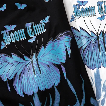 LACIBLE Fluture Albastru Hip Hop Streetwear T Camasa Barbati 2021 Casual Bumbac Harajuku Maneci Scurte Topuri Supradimensionate T Shirt Mens