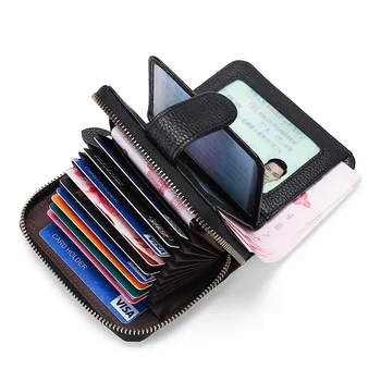 RFID carte de titularul portofel piele de vaca deținătorii de carduri de credit de sex feminin scurt femei portofele din piele bag cardul