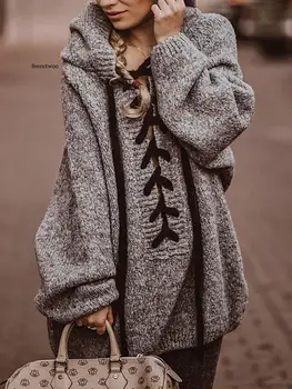 Lega coarda toamna și iarna plus dimensiunea pulover vrac cald pulover gros pulover femei