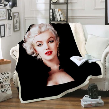 Marilyn Monroe 3d printed fleece pătură pentru Paturi Drumeții Picnic Pilotă Groasă la Modă Cuvertură Sherpa Arunca Pătură stil-4