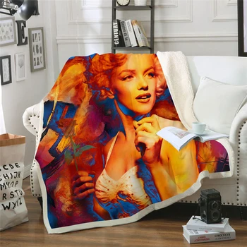 Marilyn Monroe 3d printed fleece pătură pentru Paturi Drumeții Picnic Pilotă Groasă la Modă Cuvertură Sherpa Arunca Pătură stil-4
