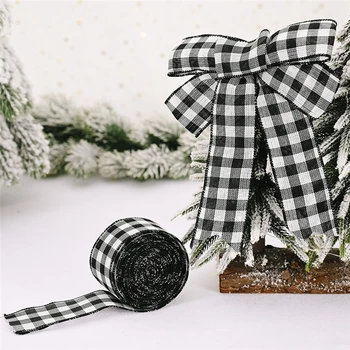 12 Role de Crăciun Panglici Negru Roșu Buffalo Plaid Panglică Nunta de Crăciun DIY Ambalaj Cadou Meserii de Toamna Decoratiuni en-Gros X2