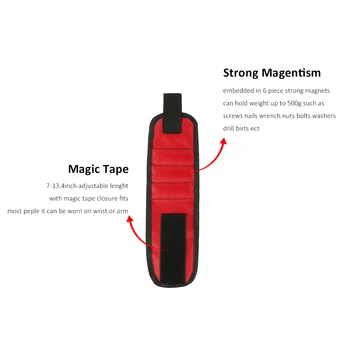 Durabil Magnetic Poliester Bratara Bratara Instrument Portabil Sac De Curea Flexibilă Șuruburi, Cuie Titular De Gaurit Folie Pentru Herramientas