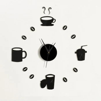 3D Ceas de Perete Ceas de Autocolant Negru Numărul de Moda Design Modern Mari de BRICOLAJ Home Office Camera de zi de Decorare