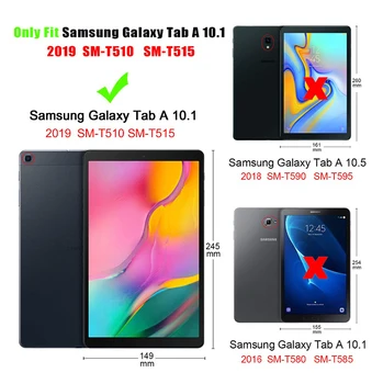 MTT Caz Pentru Samsung Galaxy Tab 10.1 inch SM-T510 T515 2019 Eliberarea Slim din Piele PU Flip Stand Acoperi Desene animate Tableta Caz coque