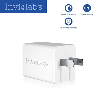 Inviolabs 2 Porturi USB Încărcător cu PD3.0 Încărcător Rapid Pentru iPhone 11/Pro/Max/Xr Huawei P30 60W PD Port pentru MacBook Galaxy Xiaomi