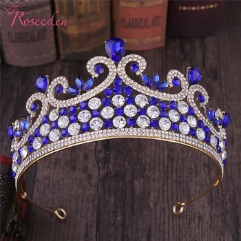 Vintage Baroc Strălucitoare de Cristal Nunta Mireasa Tiara Coroana de Onoare Păr Bijuterii RE3762
