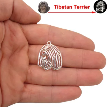 Drăguț Tibetan Terrier De Animale Drăguț Aur, Argint Placat Cu Breloc Pentru Sac De Mașină Femei Barbati Fete Baieti Iubesc Bijuterii K176
