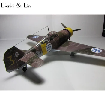 1:32 3D Fokker D. XXI Avion de luptă de Aeronave de Hârtie Model Asamblat de Mână de Lucru Joc de Puzzle DIY Jucărie pentru Copii Denki & Lin