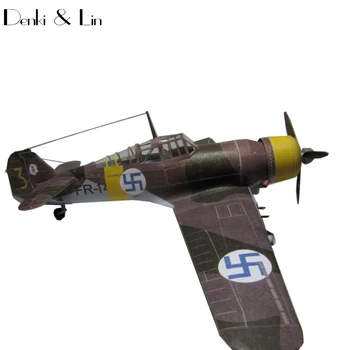 1:32 3D Fokker D. XXI Avion de luptă de Aeronave de Hârtie Model Asamblat de Mână de Lucru Joc de Puzzle DIY Jucărie pentru Copii Denki & Lin