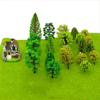 30PCS 3-10cm Modelul Jucării de Brad din Plastic ABS Miniatură Sandtable Plante Pentru Diorama Arhitectura Peisaj Frumos de-a Face