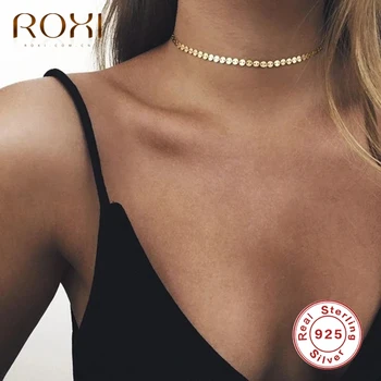 ROXI Sexy Napolitana Femei Colier Chocker Clasic, Minimalism Clavicula Coliere Argint 925 Bijuterii Fine Lanț Collares
