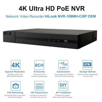 Hikvision OEM 8CH 4K NVR 4/6/8pcs 5MP POE Camera IP de Securitate, Sistem Audio, Interior/Exterior IP de Securitate Kit IP66 Hik-Conectează-te 30m IR