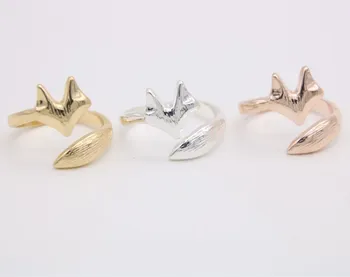 30PCS/lot de Moda animal inele Simple fox inel pentru femei, bărbați Clasic de desene animate vulpea