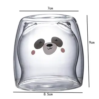 3D 2-tier Drinkware Minunat Urs Panda Inovatoare Pahare de Bere termorezistentă cu Perete Dublu Cana de Cafea Dimineata cu Lapte Suc de Sticlă