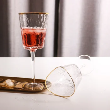 Nunta Pahare de Șampanie Cristal Ciocan Model de Pahare de Rachiu de Vin Roșu Cupe încrustate în Aur, Două Drinkware Cadou бокалы для вина