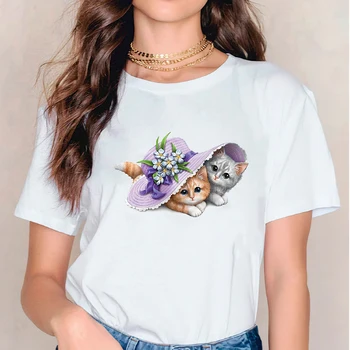 Tricouri pentru Femei T-shirt Leopard Iepure Animal Maneci Scurte de Imprimare Femei Graphic Top Doamnelor Imprimare Doamna de sex Feminin Tee T-Shirt