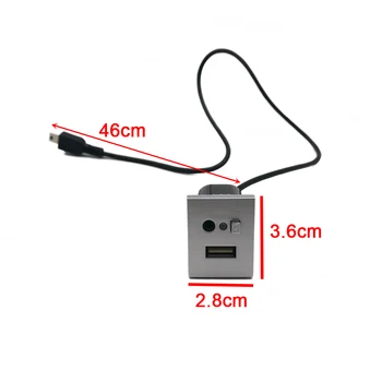 Argint Intrare USB Adaptor Cablu Mini USB Slot Interfață Comutator Buton pentru Ford Focus 2 mk2 2009 2010 2011