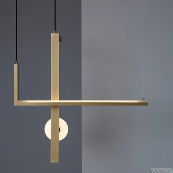 Designer postmodern candelabru lumina led-uri de lux de metal living lămpi sufragerie, dormitor Nordic simplă formă de L agățat lămpi