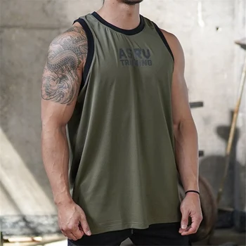 2020 Brand ochiurilor de Plasă Respirabil cu uscare Rapidă Îmbrăcăminte de Fitness Rezervor de Top pentru Bărbați Musculare fără Mâneci Vesta Om Culturism Stringer Rezervor de Top