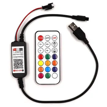 APP mobil Bluetooh WIFI Controler cu LED-uri de 5V 12V 24V Magic RGB LED Strip cu Temporizator de Control Vocal USB DC Conector Dimmer
