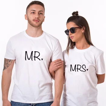 Amuzant de Potrivire Vara Maneca Scurta Tricou de Bună Calitate Top Tricou tricouri pentru Cuplu MR & MRS