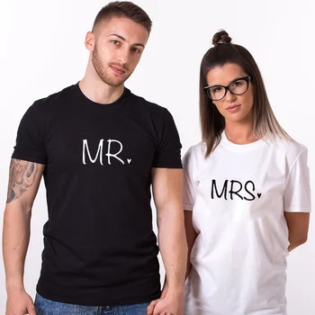 Amuzant de Potrivire Vara Maneca Scurta Tricou de Bună Calitate Top Tricou tricouri pentru Cuplu MR & MRS