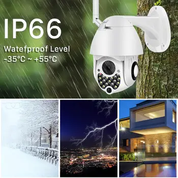 1080P Wifi de Exterior PTZ aparat de Fotografiat cu Sirena Lumina de Urmărire Auto Cloud Home Security Camera IP 2MP, 4 x Digital Zoom Speed Dome