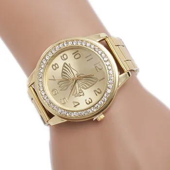 Fluture Moda Ceasuri Femei De Lux, Ceasuri De Aur Cadran Mare Trupa De Metal Cuarț Ceasuri Casual Doamnelor Ceasuri 2020 Dames Horloge