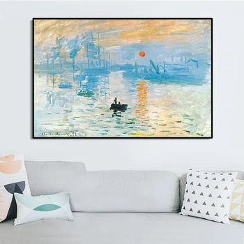Celebrul Ulei Pictura lui Claude Monet Răsărit Impresia Postere si Printuri de Arta de Perete Panza Pictura Imagini pentru Living Decorul Camerei