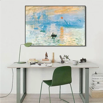 Celebrul Ulei Pictura lui Claude Monet Răsărit Impresia Postere si Printuri de Arta de Perete Panza Pictura Imagini pentru Living Decorul Camerei