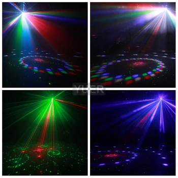 DJ Lumini 4IN1 Gobo Proiectorul cu Laser Stroboscop RGBW Magic Ball LED UV Blacklight Etapă Efect de Iluminare Dmx512 de la Distanță Pentru Disco Party