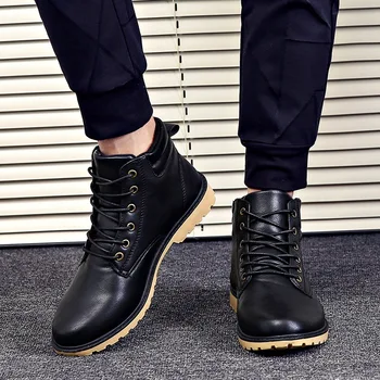 444 Nou Brand de Încălțăminte de Piele pentru Bărbați-coreean Tendință Confortabil Haimana Barbati Pantofi de Moda Britanic Bărbați High Top Adidași Noi Mocasini