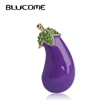 Blucome Violet Planta Legume Vinete Brosa de Aur-culoare Aliaj de Email Broșe Pentru Costum Eșarfă Guler Accesorii Clipuri Bijuterii