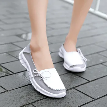 2019 Toamna De Înaltă Calitate Femei Pantofi Din Piele Alunecare Pe Apartamente Pantofi Femei Mocasini Handmade Plat Doamnelor Pantofi Slipony