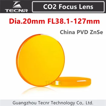 China ZnSe cu laser CO2 focus obiectiv cu diametrul de 20MM FL 38.1 50.8 76.2 101.6 127mm pentru masina de debitat cu laser