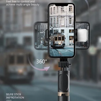RECE DIER NOI 4 in 1 Wireless Bluetooth Selfie Stick Cu LED-uri de Lumină Fotografie Pliabil Trepied, Monopied Pentru iPhone Xiaomi, Huawei