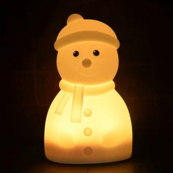 3D de Zăpadă 7 Culoare Animal Mangaie Senzor de Silicon Lumina de Noapte Decorare Dormitor Cadou pentru Copii de Lumină Lampă cu LED-uri Noutate de Iluminat
