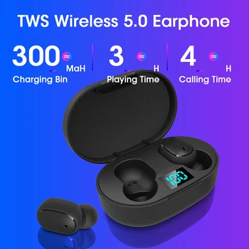 Actualizat păstrăm e6 TWS Bluetooth 5.0 Căști Pavilioane Wireless Display LED Stereo Anulare a Zgomotului Cu Microfon Hands-free TWS Căști