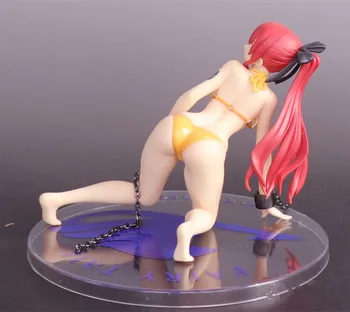 1/8 Nou Hot Anime FAIRY TAIL Erza Scarlet Genunchi Galben de costume de Baie Bikini Ver PVC 13cm Model de jucărie Cadou Sexy Jucărie de Acțiune Figura