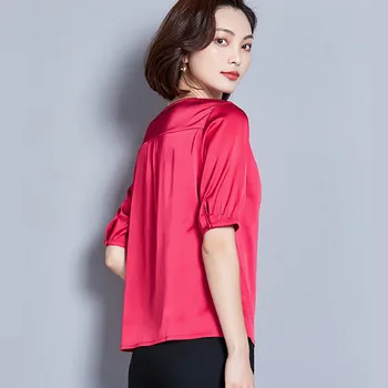 Femei Topuri si Bluze Casual de Vara Bluza de Mătase Harajuku Blusas Feminina Topuri O-Neck Shirt Plus Dimensiune XXL/XXXL Femei Topuri